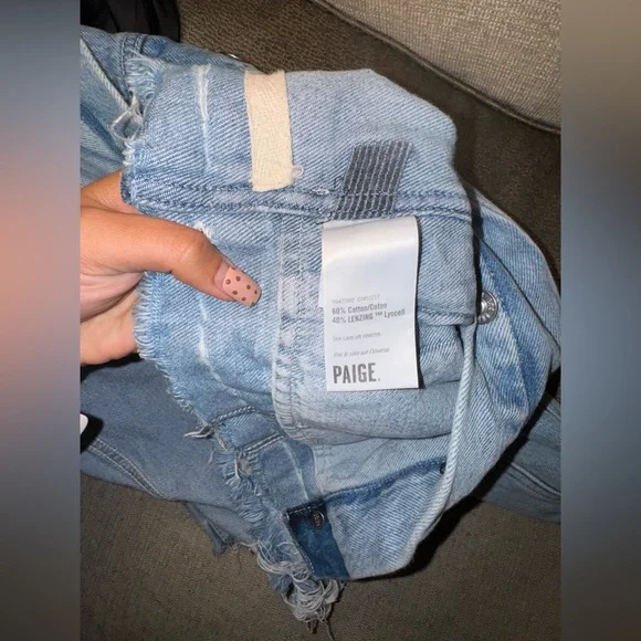 PAIGE Oversized Denim Frayed Jacket size Small - Picture 4 of 6